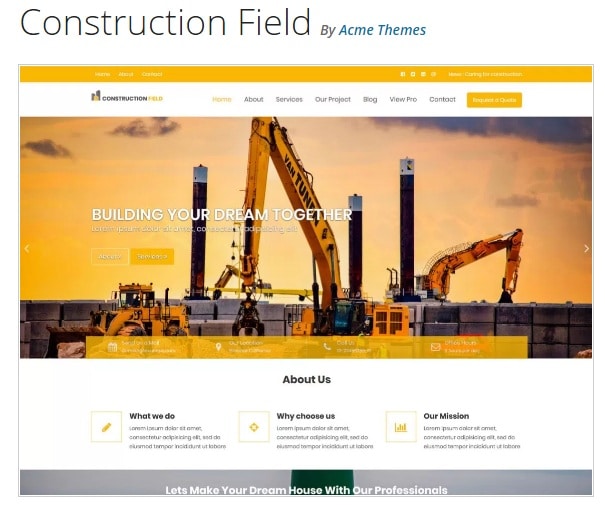 Construction Field тема вордпресс