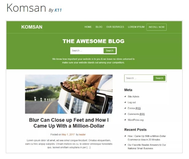 Komsan - тема WordPress