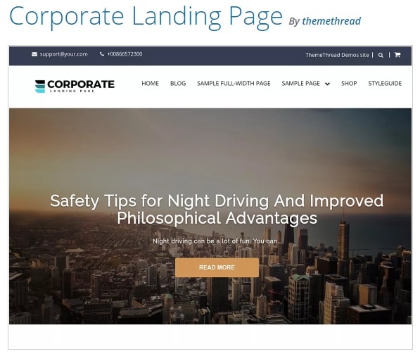 Corporate Landing Pag тема вордпресс