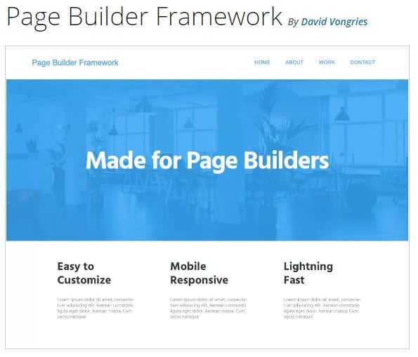 Page Builder Frame бесплатная тема вордпресс