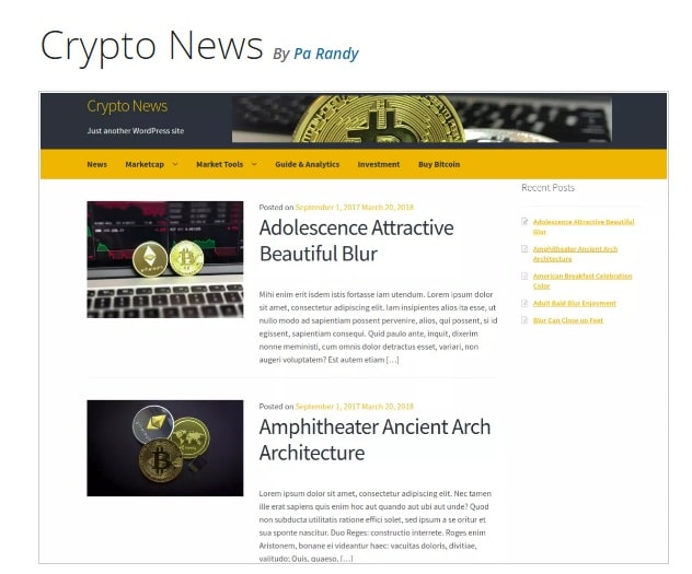 бесплатная тема Crypto News вордпресс