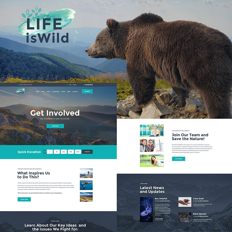 WordPress шаблон LifeisWild - Wild Life WordPress Theme