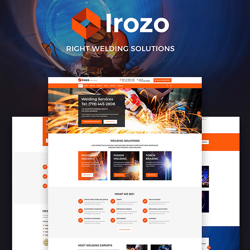 Irozo - шаблон WordPress сайта металлургической компании