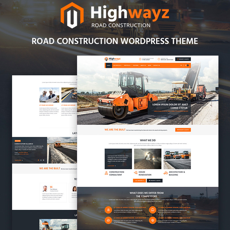 WordPress шаблон Highwayz - Road Construction