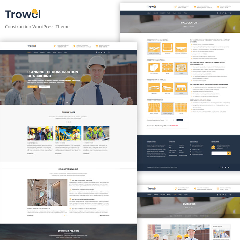 WordPress шаблон Trowel - Construction