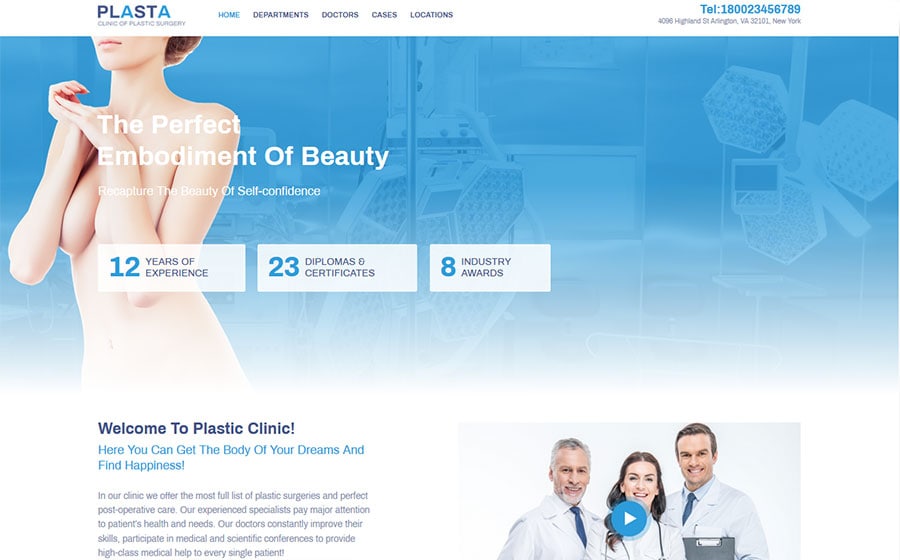 Plasta - Elementor WordPress шаблон сайта о медицине