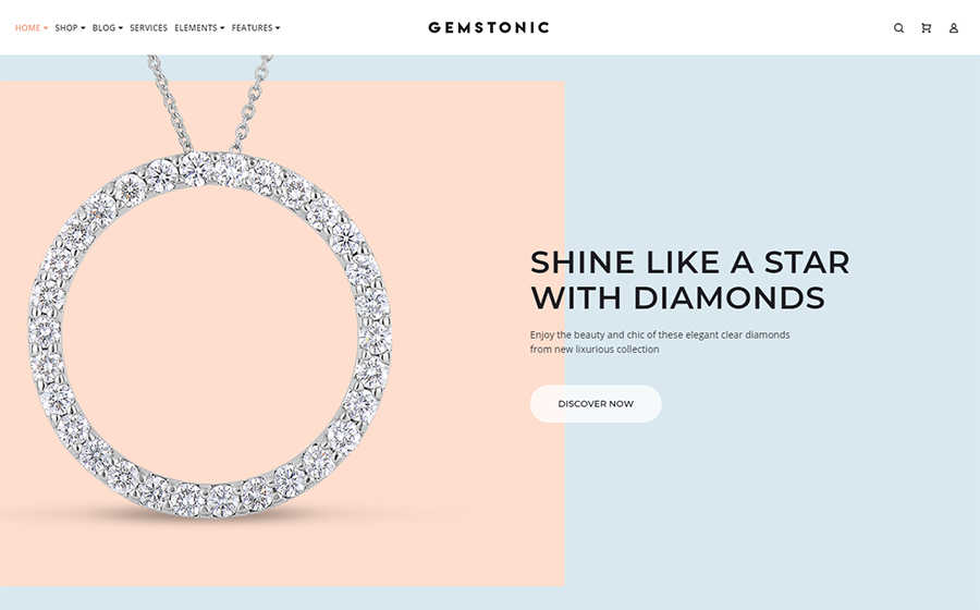 Gemstonic - Elementor WooCommerce шаблон ювелирного магазина