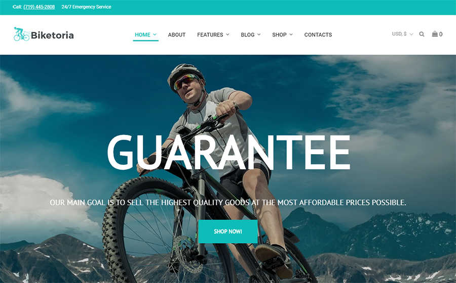 Biketoria- Elementor WooCommerce шаблон интернет-магазина велосипедов