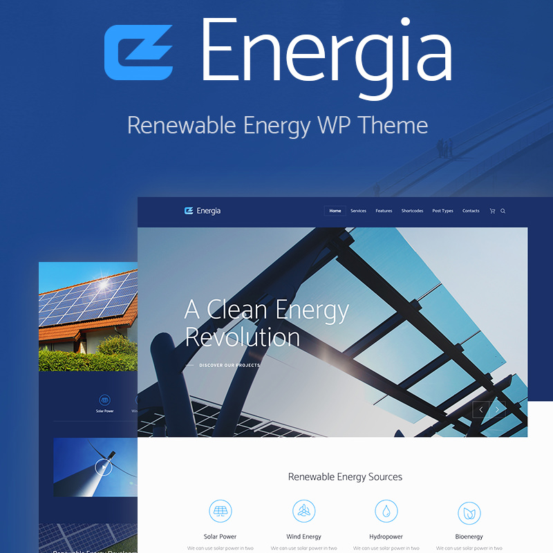 WordPress шаблон Energia - Renewable Energy & Environment