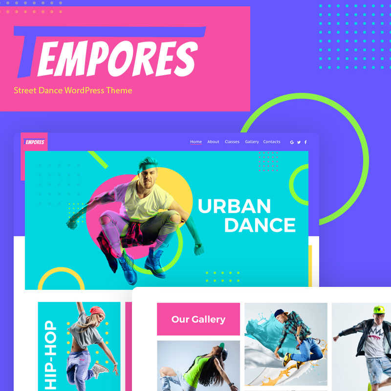 WordPress шаблон Tempores - Street Dance Elementor