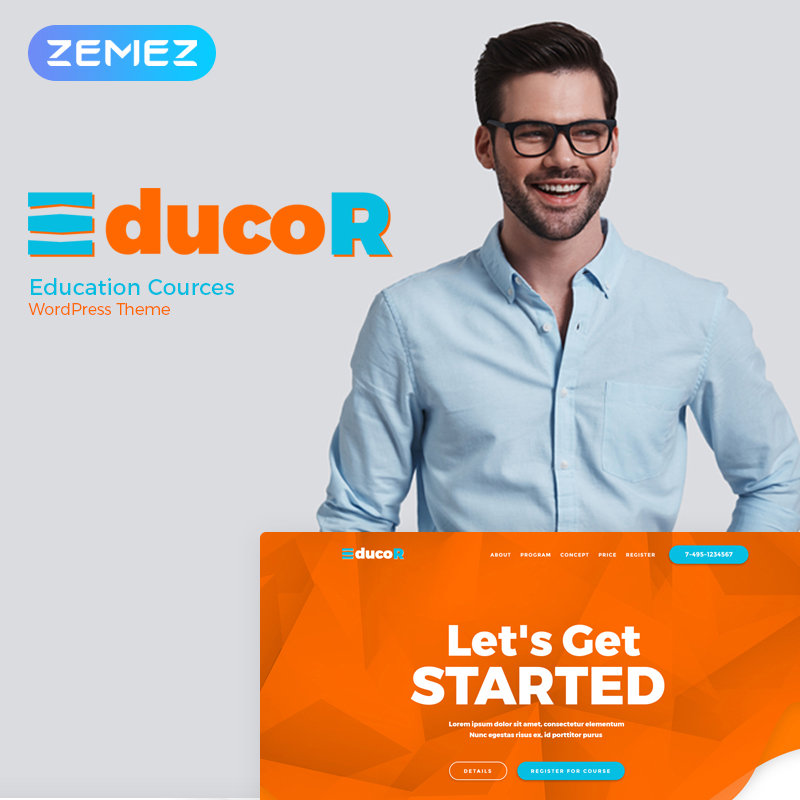 WordPress шаблон Educor - Education Courses Elementor