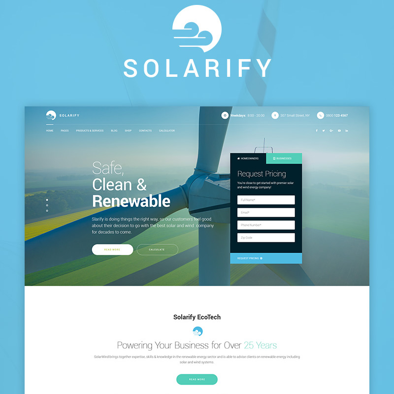 WordPress шаблон Solarify - Alternative Eco Energy