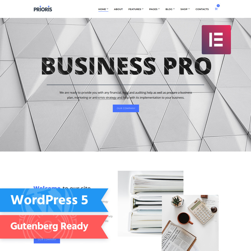 WordPress шаблон Prioris - Consulting Agency Elementor