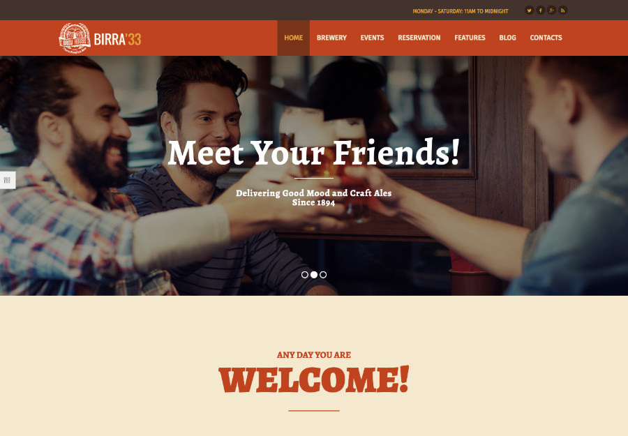Birra33 - Brewery Brewpub and Craft Beer Shop WordPress Theme