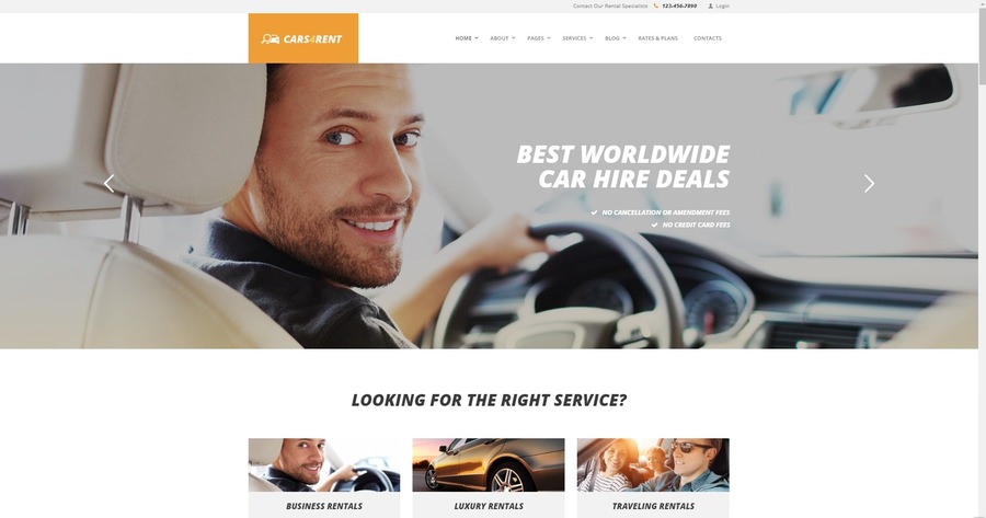 Cars4Rent | Car Rental & Taxi Service WordPress Theme