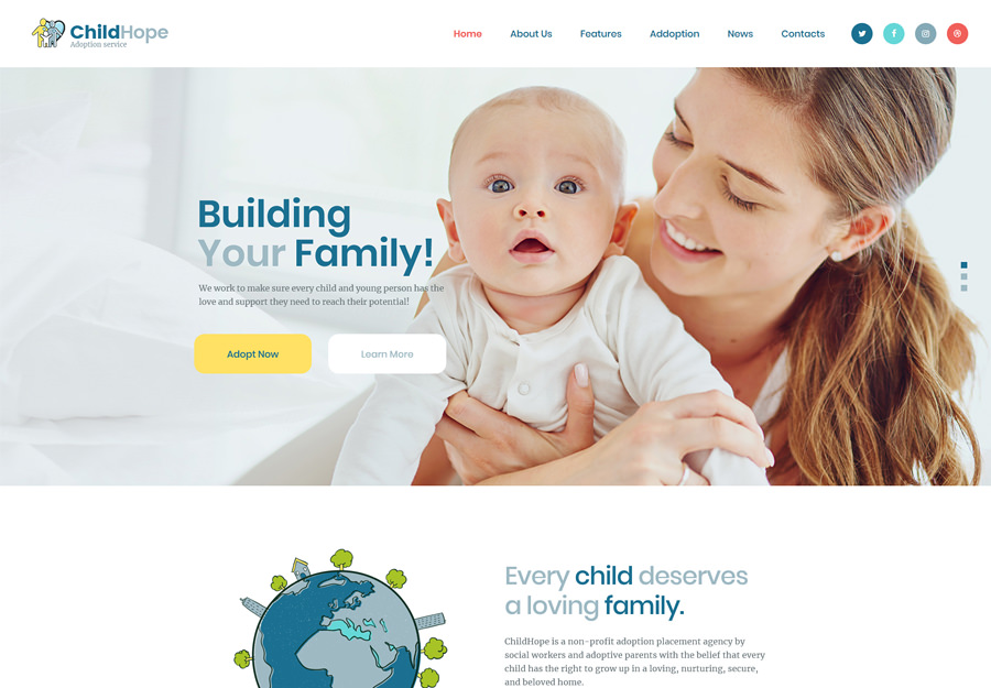 ChildHope | Child Adoption Service & Charity WordPress Theme