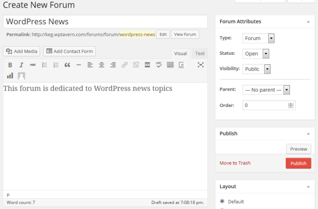 Creating a Forum in bbPress