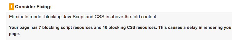 Eliminate render-blocking JavaScript and CSS - по результатам проверки в PageSpeed Insights