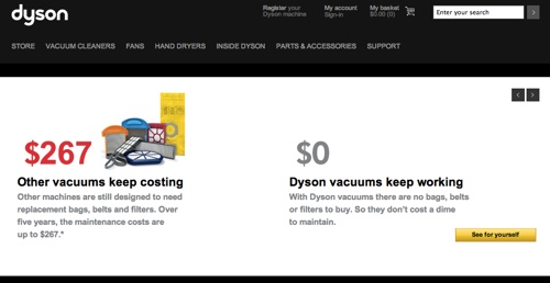Dyson's website