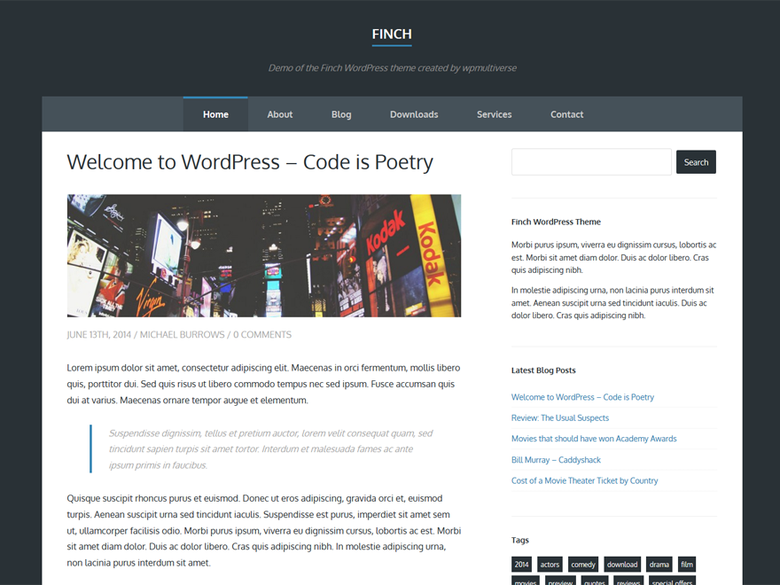 Тема для WordPress Finch