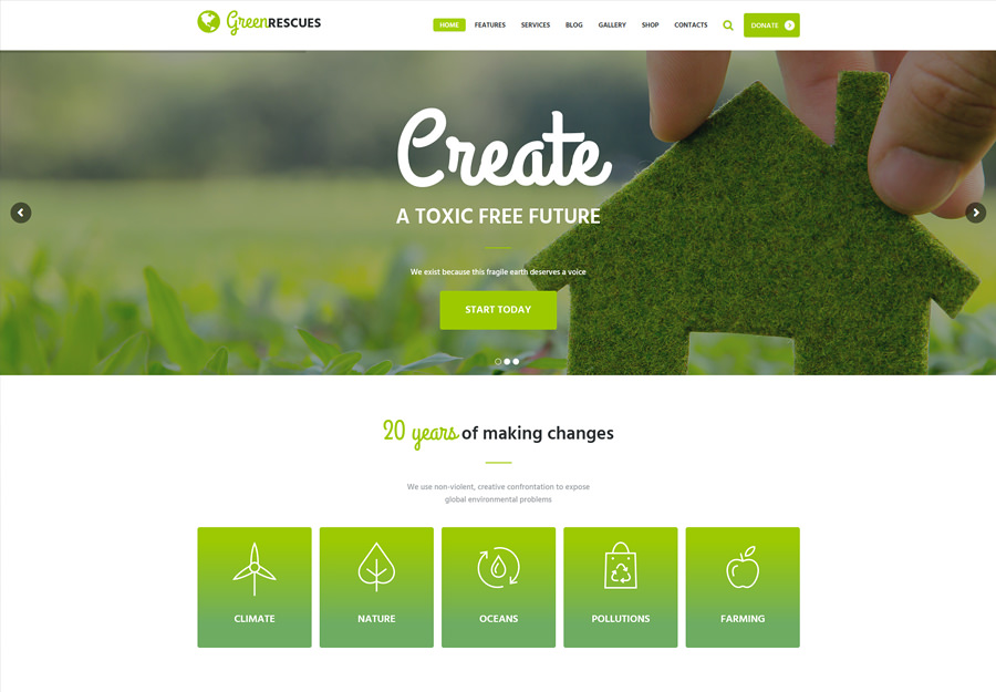 Green Rescues - Environment Protection WordPress Theme