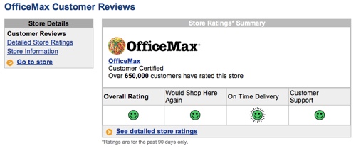 Customer review of OfficeMax