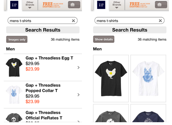 Gap search results