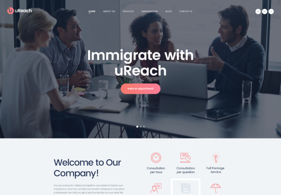 uReach | Immigration Consulting WordPress Theme