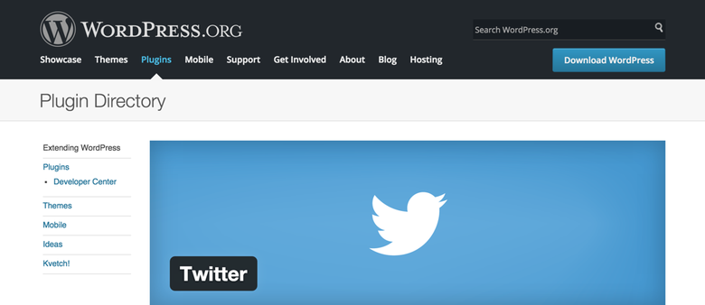 Официальный плагин Twitter для WordPress