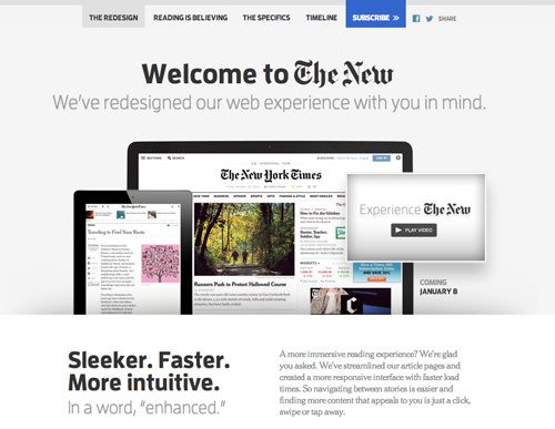 The New York Times follows responsive design in different ways.