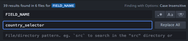 Search and replace in a project in Atom
