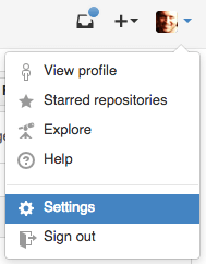 GitHub settings panel