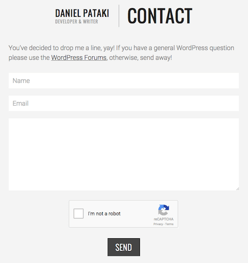 The contact form on my website is powered by Ninja Forms