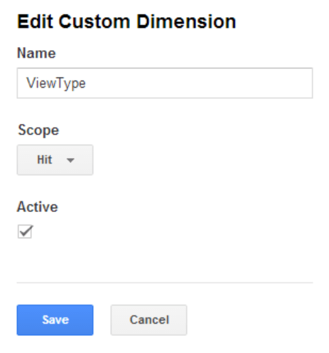Editing a custom dimension in Google Analytics with scope of Hit