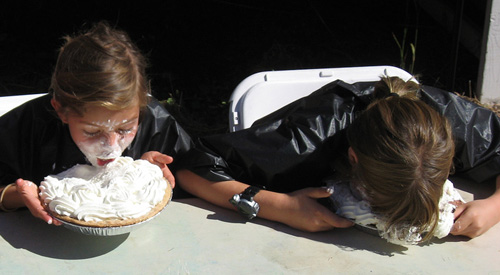 Two Girls in a Pie Eating Contest