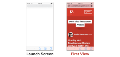 Launch screen and first view look similar