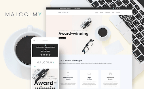 Malcolmy Lite: Free Designer Personal Portfolio WordPress Theme