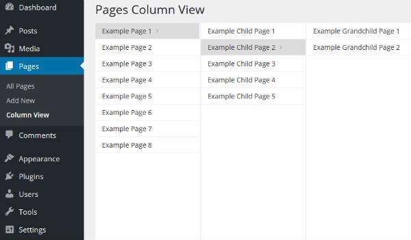 Pages-Column-View-interface
