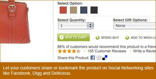 qvc.com offers customers the ability to share and bookmark products from the product detail page