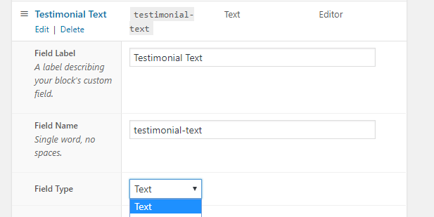 Configuring your text field.