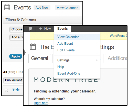 Added view calendar links throughout the plugin.