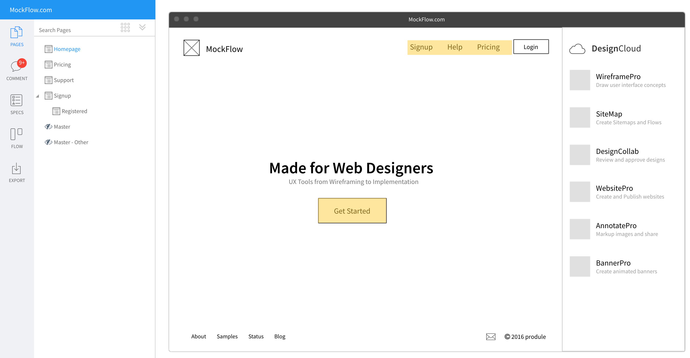 An example of a wireframe.