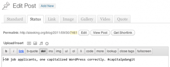 WordPress Post Formats Admin UI