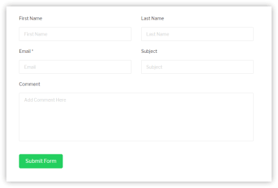 The “Form” addon lets you easily create a Contact Us page