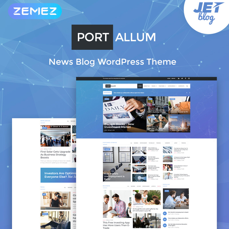 Portallum - Elementor WordPress шаблон блога