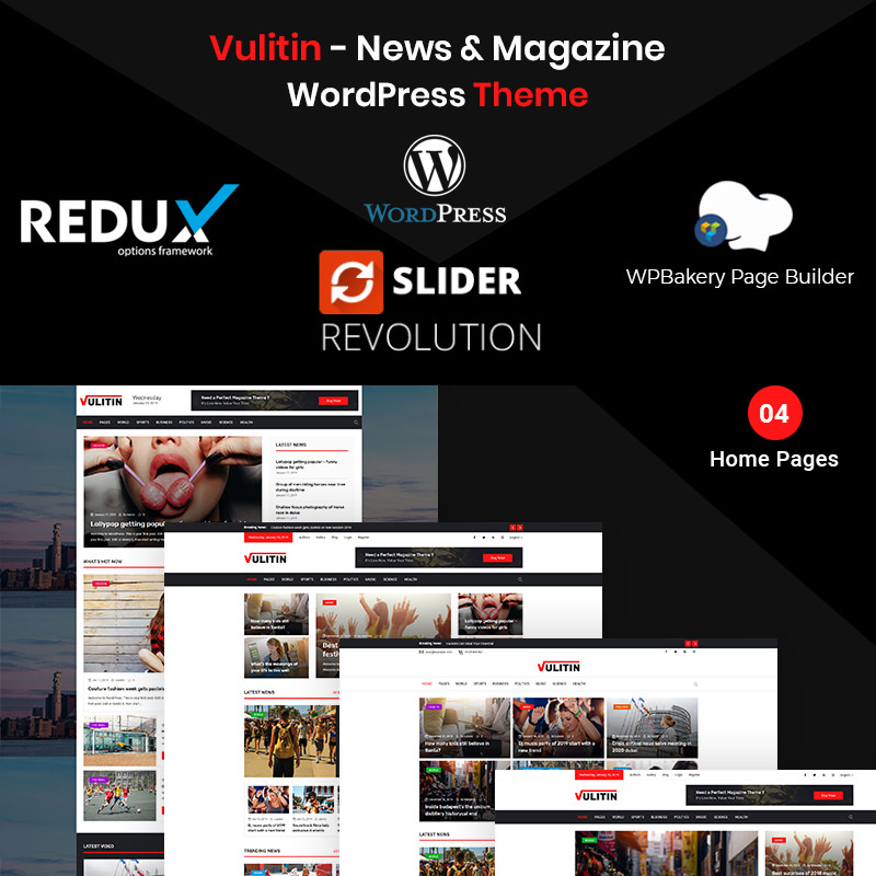 WordPress шаблон Vulitin - News & Magazine