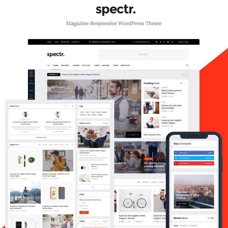 WordPress шаблон Spectr - Magazine & Blog