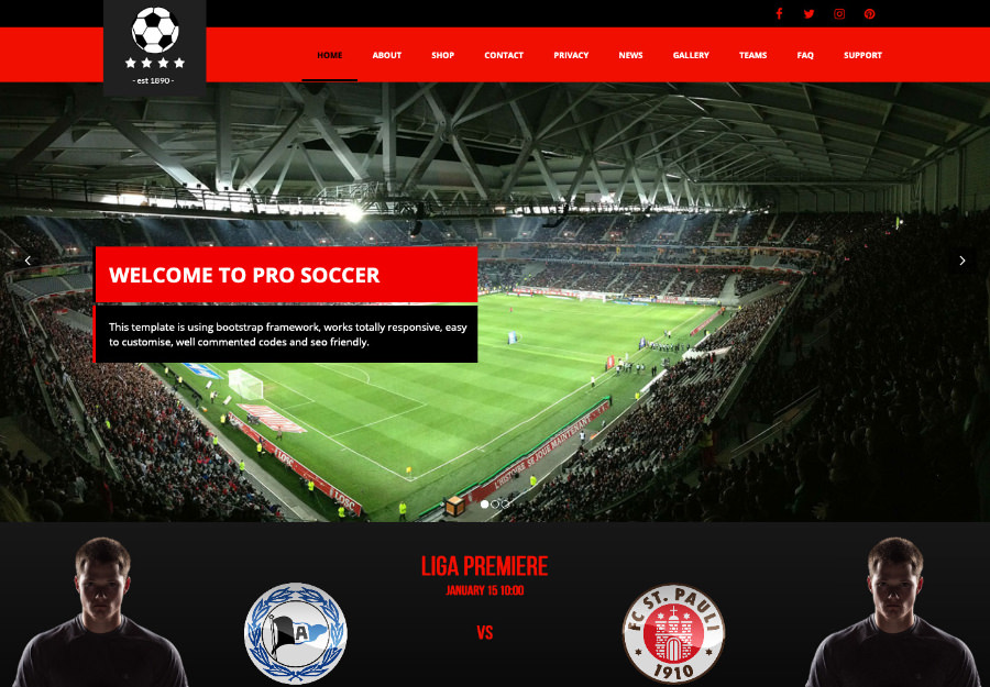 football club soccer WordPress Theme