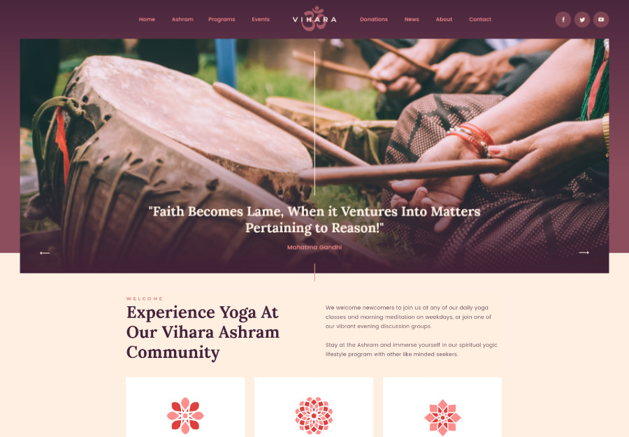 Vihara | Ashram Oriental Buddhist Temple WordPress Theme