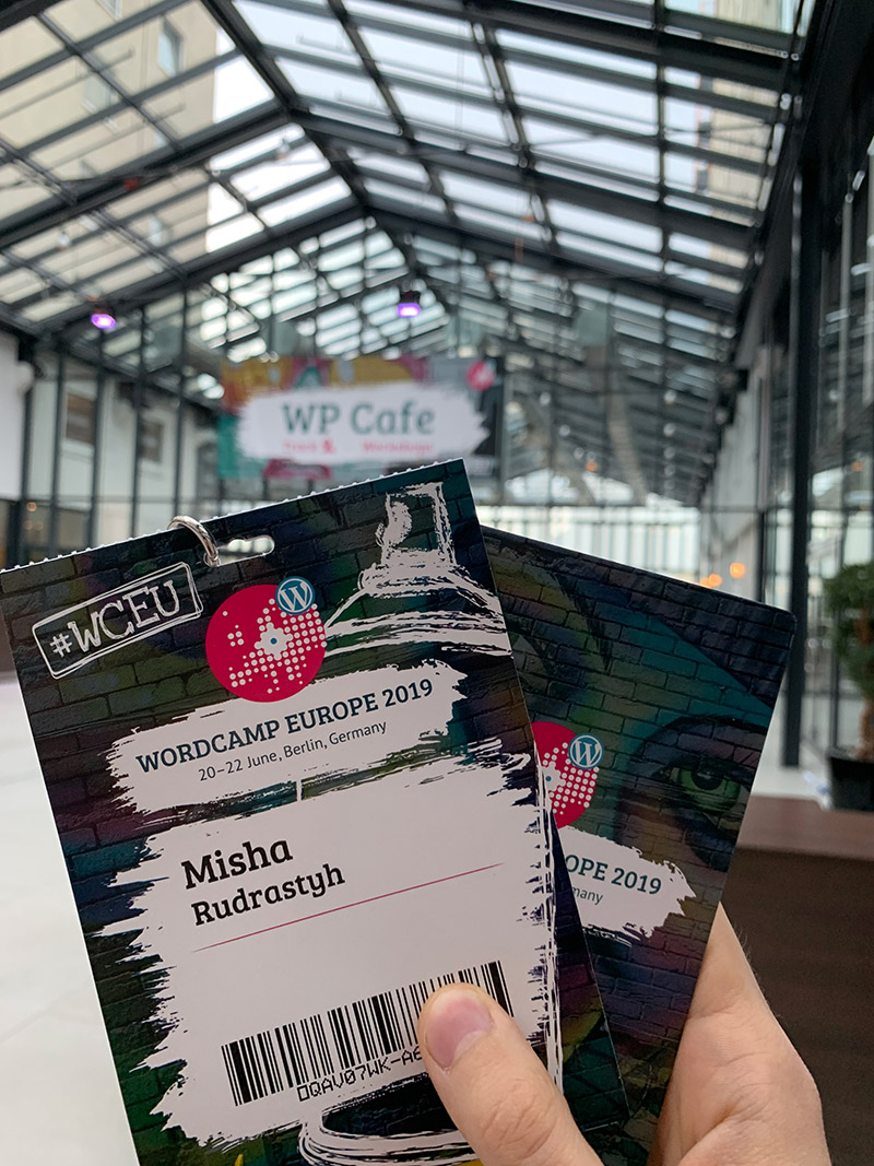 Бейдж на WordCamp Europe 2019